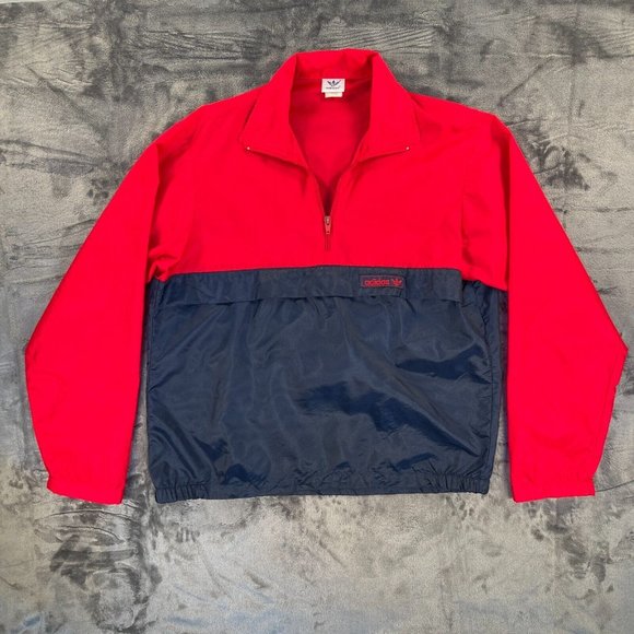 Adidas 1970's Pullover Windbreaker Jacket Men M Soccer Running VINTAGE Rain - Picture 1 of 16